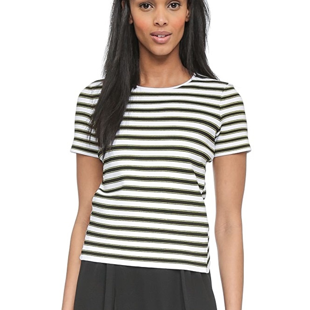 A.L.C Striped Dale Short Sleeve Blouse